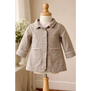 Baby Gap Girl’s Quilt Lined Soft Pink Jacket Size 12-18 Months Hidden Buttons